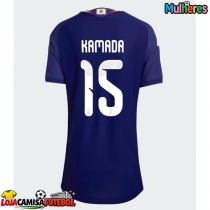 Camisa de Futebol Japão Daichi Kamada #15 Equipamento Principal Mulheres Mundo 2026 Manga Curta